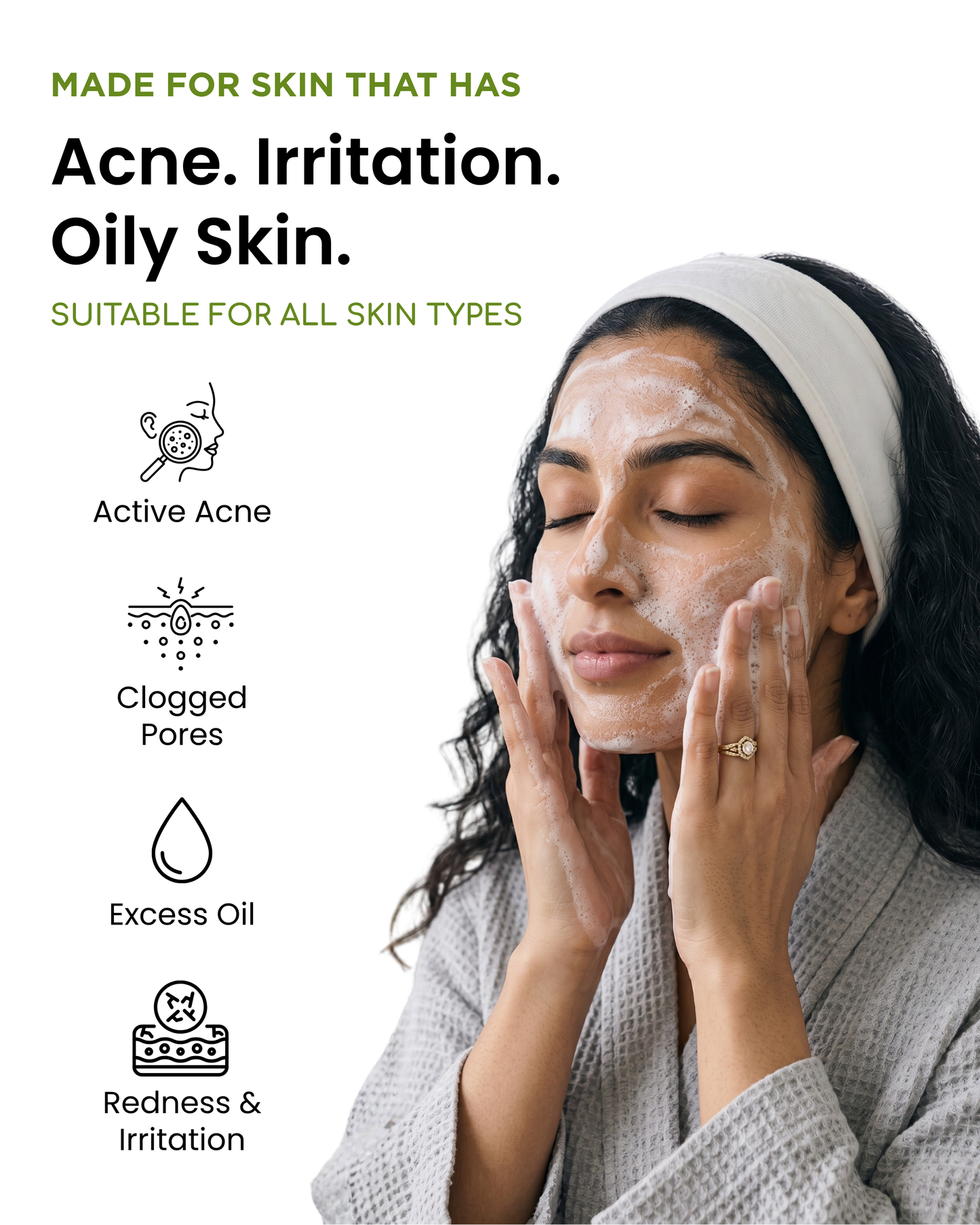 BioClarity Acne Face Wash Salicylic Acid + Tea Tree + Niacinamide