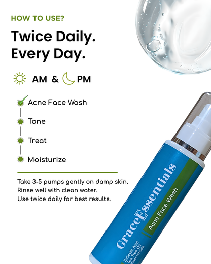 BioClarity Acne Face Wash Salicylic Acid + Tea Tree + Niacinamide