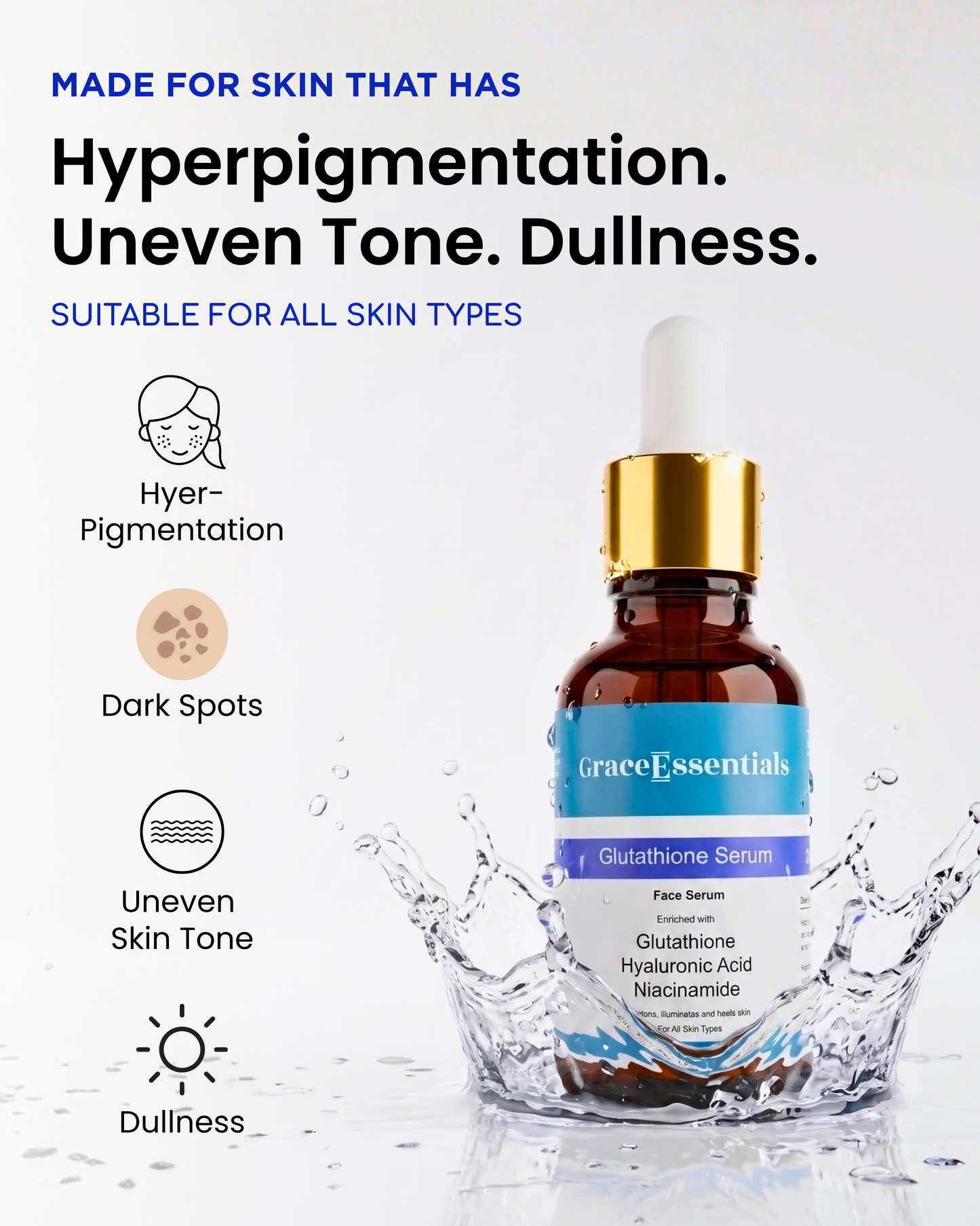 DualGlow Glutathione + Vitamin C Serum 10% Glutathione + 10% Vitamin C + Niacinamide