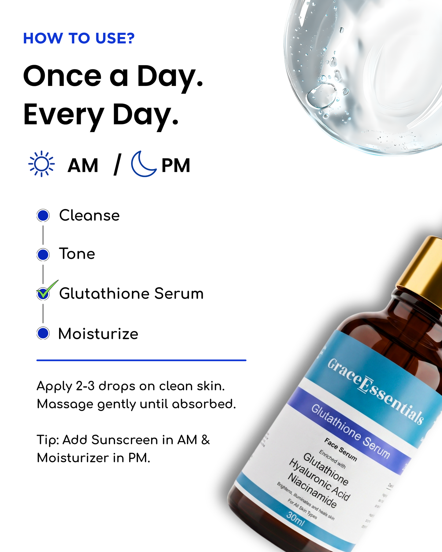 DualGlow Glutathione + Vitamin C Serum 10% Glutathione + 10% Vitamin C + Niacinamide