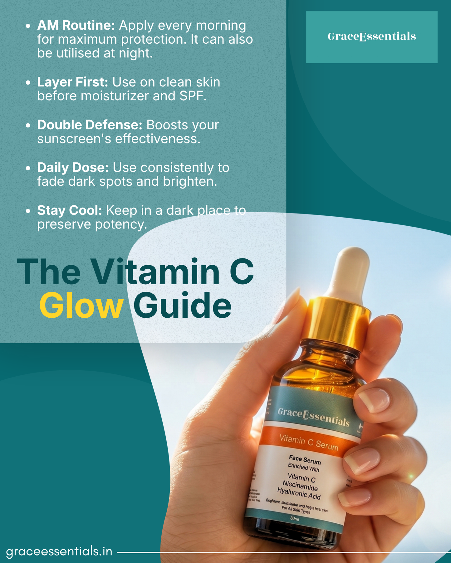 StableC 20% Vitamin C Serum Ethyl Ascorbic Acid + Hyaluronic Acid