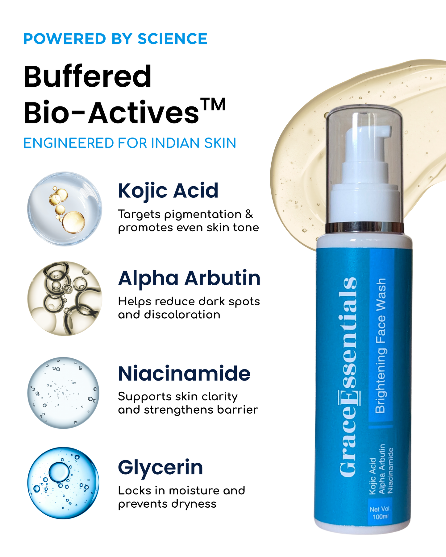 LumiCorrect Brightening Face Wash Kojic Acid + Alpha Arbutin + Niacinamide
