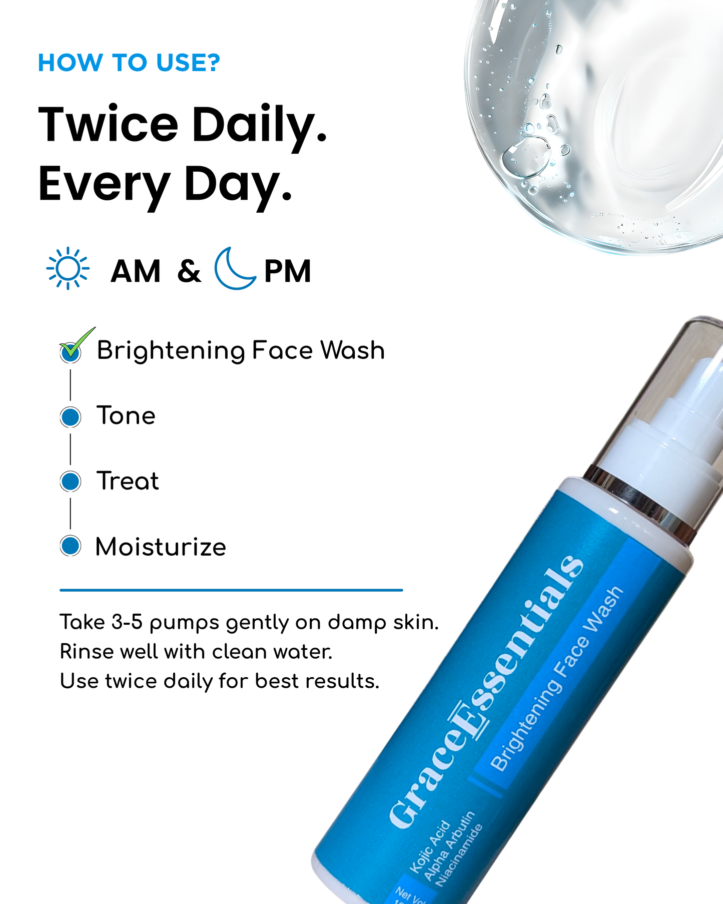 LumiCorrect Brightening Face Wash Kojic Acid + Alpha Arbutin + Niacinamide